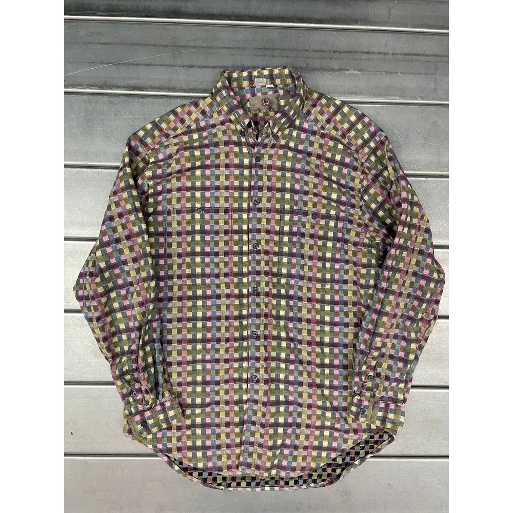 The Territory Ahead Button Up Shirt Mens XL Multicolor 100% Cotton Checkered